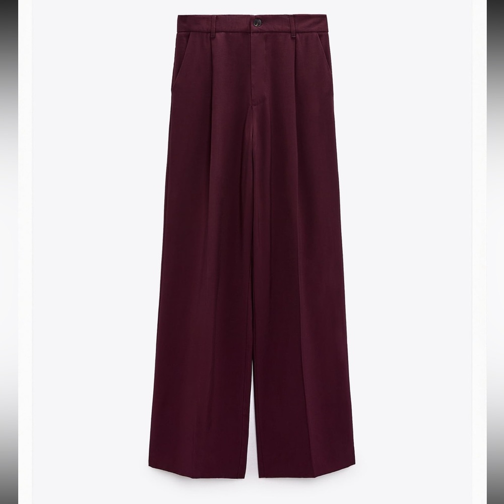 Zara plum wide leg trousers